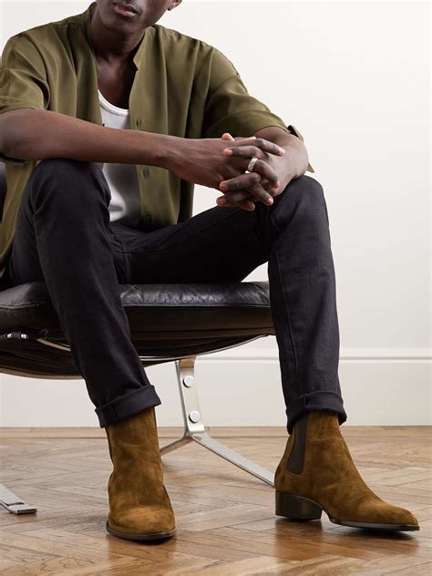 ysl tan suede boots|Saint Laurent Boots for Men .